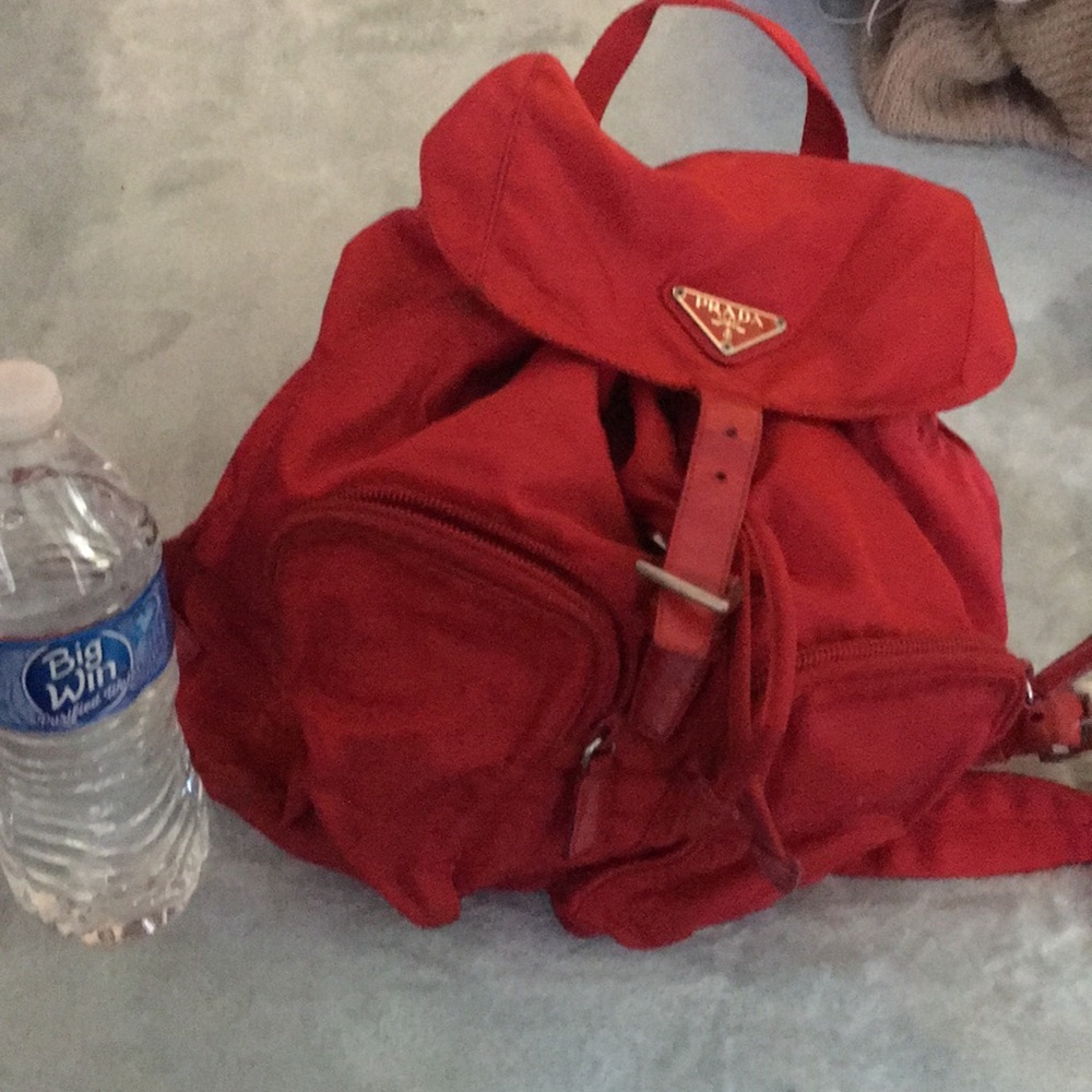 Prada red backpack